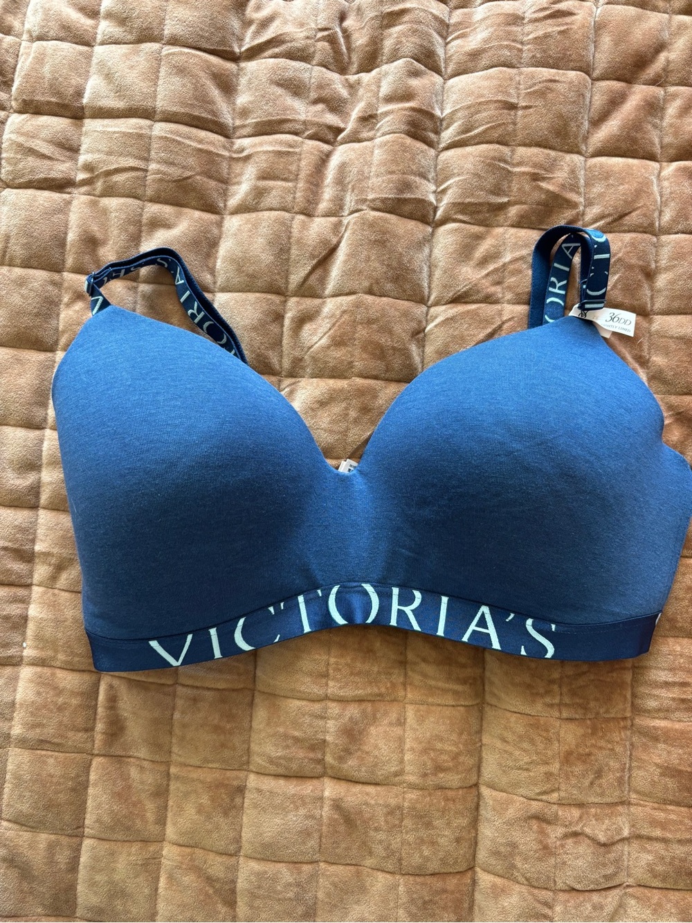 Victoria's Secret Blue Seamless Logo Band T-Shirt Bra